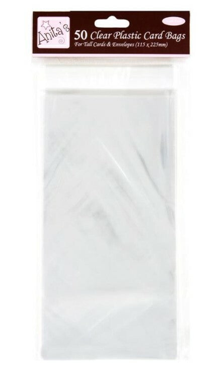 Sellofaanipussi korkeille korteille, 115x225mm, 50 kpl
